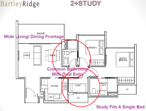 Bartley Ridge Floor Plan 2 Bedroom + Study